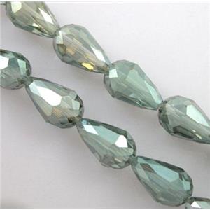 chinese crystal glass bead, faceted drip, 10x15mm