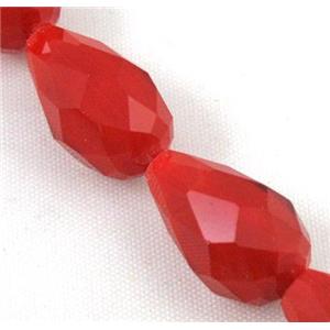chinese crystal glass bead, faceted teardrop, approx 12x18mm
