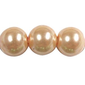 Round Glass Pearl Beads, 14mm dia, 60 beads/strand