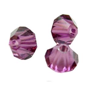 Chinese Crystal Beads, bicone, purple, 4mm