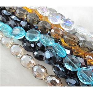 Crystal Glass Beads, faceted, horse eye, Mix color, 16x20mm, 18pcs per st