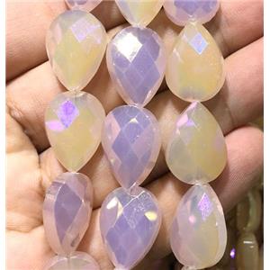 chinese crystal glass bead, faceted teardrop, lavender, approx 13x18mm, 36pcs per st