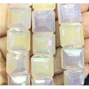 chinese crystal glass bead, faceted square, approx 14x14mm, 44pcs per st