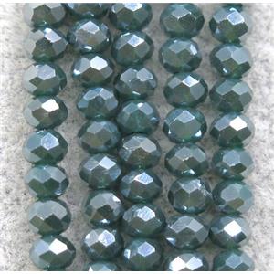 greengray chinese crystal glass beads, faceted rondelle, AB-color electroplated, approx 2.5x3mm, 150 pcs per st