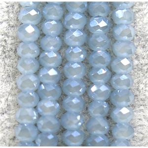 blue chinese crystal glass beads, faceted rondelle, AB-color electroplated, approx 2.5x3mm, 150 pcs per st