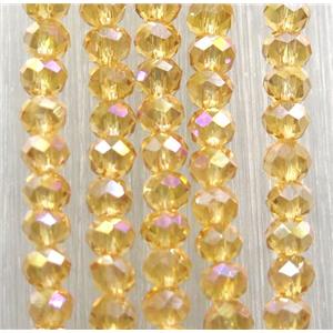 champagne chinese crystal glass beads, faceted rondelle, approx 2.5x3mm, 150 pcs per st