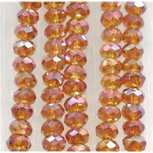 orange chinese crystal glass bead, faceted rondelle, approx 2.5x3mm, 150 pcs per st