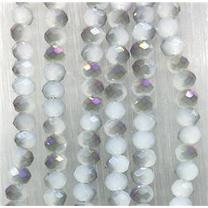 chinese Jadeite Glass beads, faceted rondelle, approx 2.5x3mm, 150 pcs per st