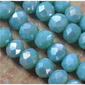 Chinese crystal glass bead, faceted rondelle, AB color, approx 2x3mm dia, 150pcs per st