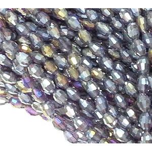 Chinese Crystal Glass Beads, faceted barrel, 6x8mm, 72pcs per st
