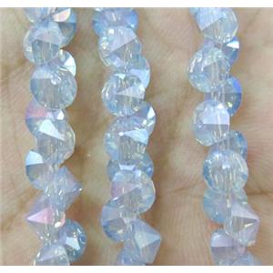 chinese crystal glass bead, diamondoid, approx 6mm dia, 100pcs per st