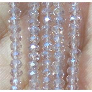 chinese crystal glass seed beads, faceted rondelle, approx 2mm, 200pcs per st