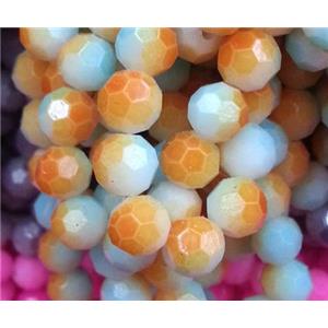 chinese crystal glass bead, faceted round, approx 6mm dia, 100pcs per st