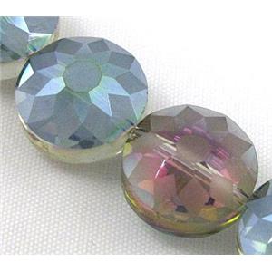 cut glass crystal bead, sun flower, 18mm dia