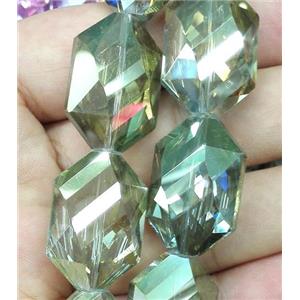 Chinese crystal bead, faceted, approx 18x25mm, 15pcs per st