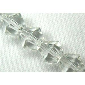 Clear Bicone glass beads, 6mm, 58pcs per strand