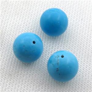 blue Magnesite Turquoise Beads with halfHole, approx 14mm dia