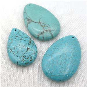 Magnesite Turquoise teardrop pendant, approx 35-60mm