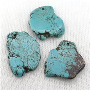 Magnesite Turquoise slice pendant, freeform, approx 25-40mm