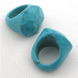 Magnesite Turquoise Rings, approx 28-34mm, 20mm