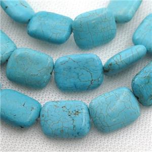 Magnesite Turquoise rectangle beads, approx 15-20mm