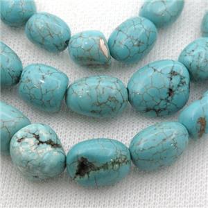 Magnesite Turquoise freeform beads, approx 10-15mm