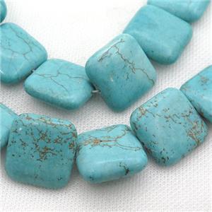 Magnesite Turquoise beads, square, approx 25mm