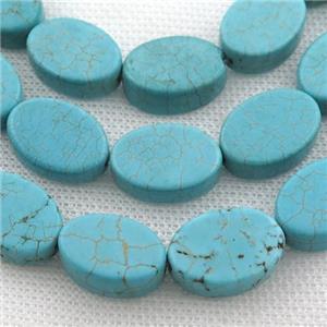 Magnesite Turquoise beads, oval, approx 13x18mm