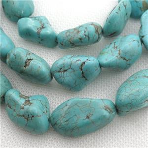 Magnesite Turquoise nugget beads, freeform, approx 15-25mm