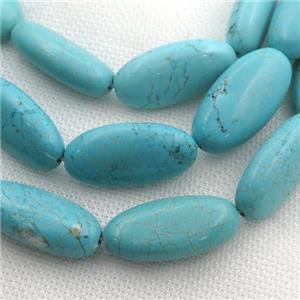 Magnesite Turquoise beads, oval, approx 15-30mm