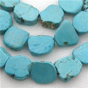 blue Magnesite Turquoise slice beads, freeform, approx 18-22mm