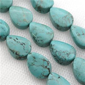Magnesite Turquoise beads, twist teardrop, approx 13-18mm