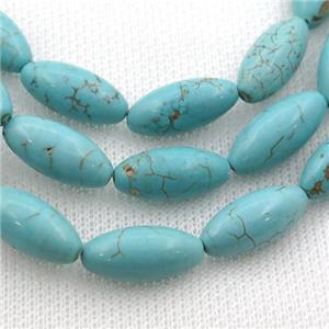 Magnesite Turquoise rice beads, approx 8-15mm