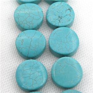 Magnesite Turquoise beads, twist circle, approx 20mm dia