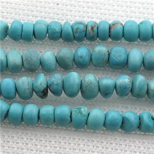 blue Magnesite Turquoise chip beads, approx 5mm