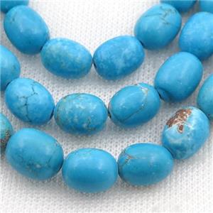 blue Magnesite Turquoise barrel beads, approx 10-13mm