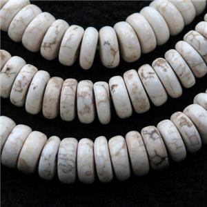 white Magnesite Turquoise heishi beads, approx 9mm