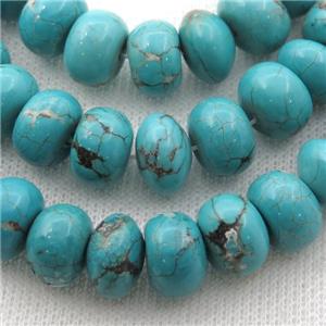 Magnesite Turquoise rondelle beads, approx 13mm