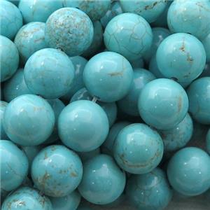 round Magnesite Turquoise beads, approx 10mm dia