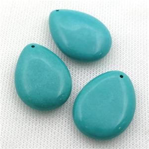 Sinkiang Turquoise teardrop pendant, teal, approx 24-34mm