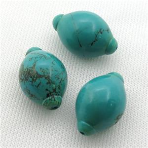 teal Sinkiang Turquoise barrel beads, approx 20-30mm