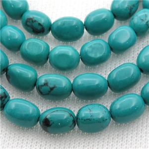 teal Sinkiang Turquoise beads, freeform, approx 8-10mm