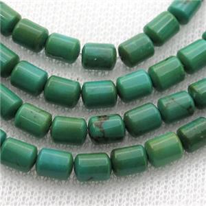 Sinkiang Turquoise tube beads, green, approx 5-7mm