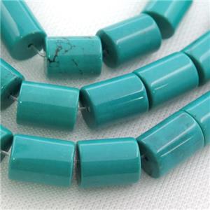 Sinkiang Turquoise column beads, teal, approx 12-16mm