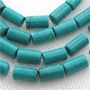 teal Sinkiang Turquoise tube beads, approx 6x10mm