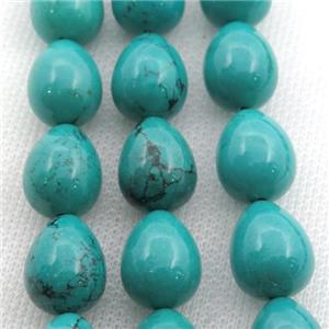 teal Sinkiang Turquoise teardrop beads, approx 13-17mm