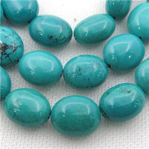 teal Sinkiang Turquoise oval beads, approx 15-18mm