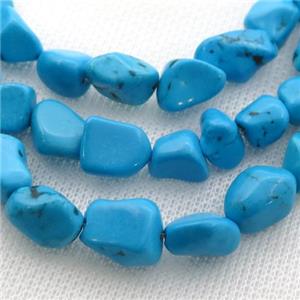 blue Sinkiang Turquoise beads, freeform, approx 7-12mm