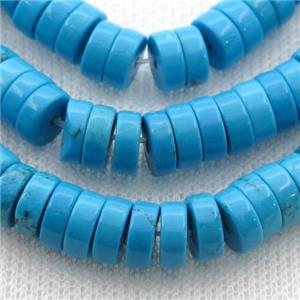 blue Sinkiang Turquoise heishi beads, approx 3x10mm
