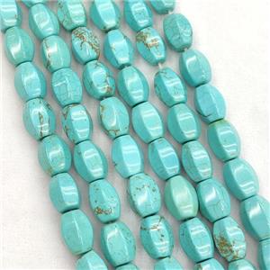 Howlite Turquoise Pumpkin Beads Teal Dye, approx 8x12mm